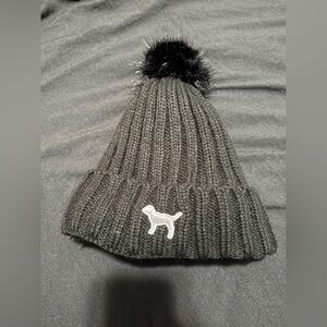 Victoria’s Secret PINK Black Sherpa Knit Beanie